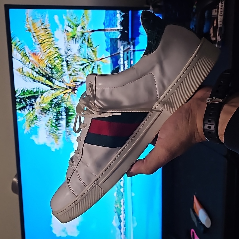 Men's Classic Gucci Ace White lows (excellent Condition) Size 12.5